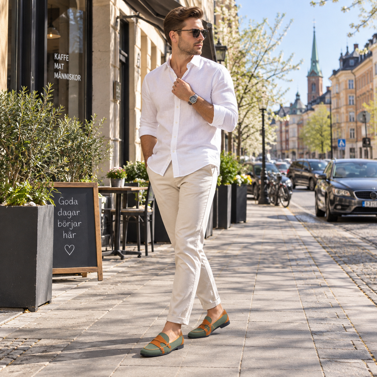 Loafers herr, eleganta — klassiska skor i läderimitation