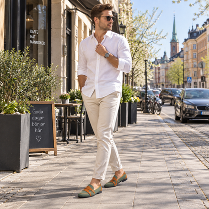 Loafers herr, eleganta — klassiska skor i läderimitation