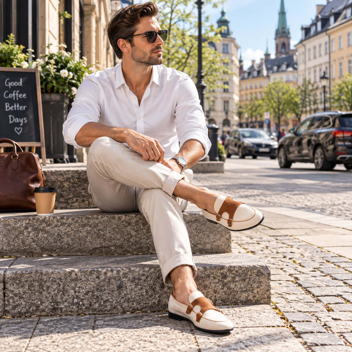 Loafers herr, eleganta — klassiska skor i läderimitation