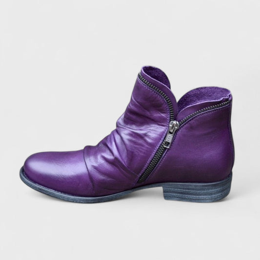 Ankelboots dam — i läderimitation med dämpad insula, stilrena