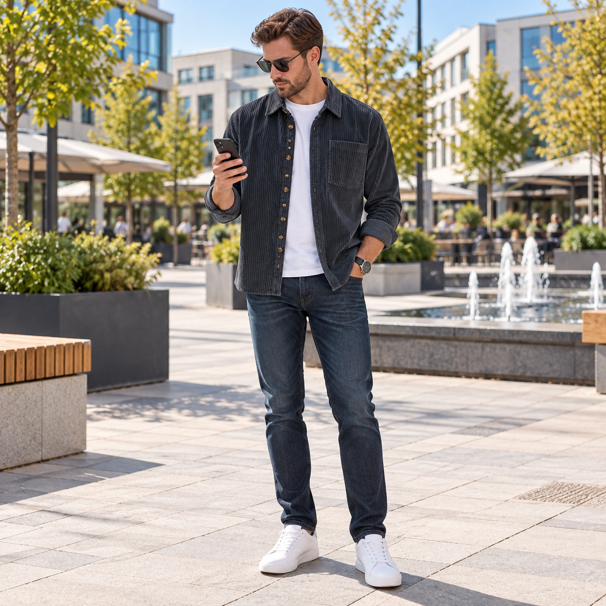 Manchesterjacka herr — klassisk design med krage