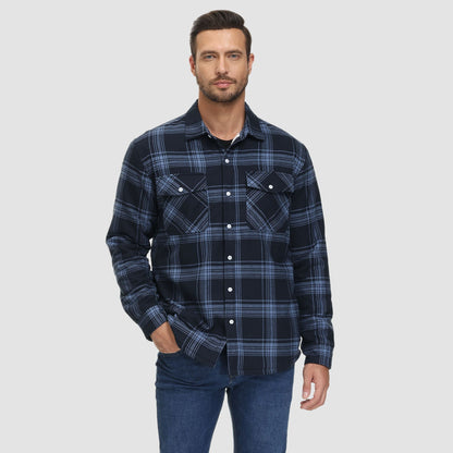 Skjortjacka herr med fickor — ledig overshirt för hösten