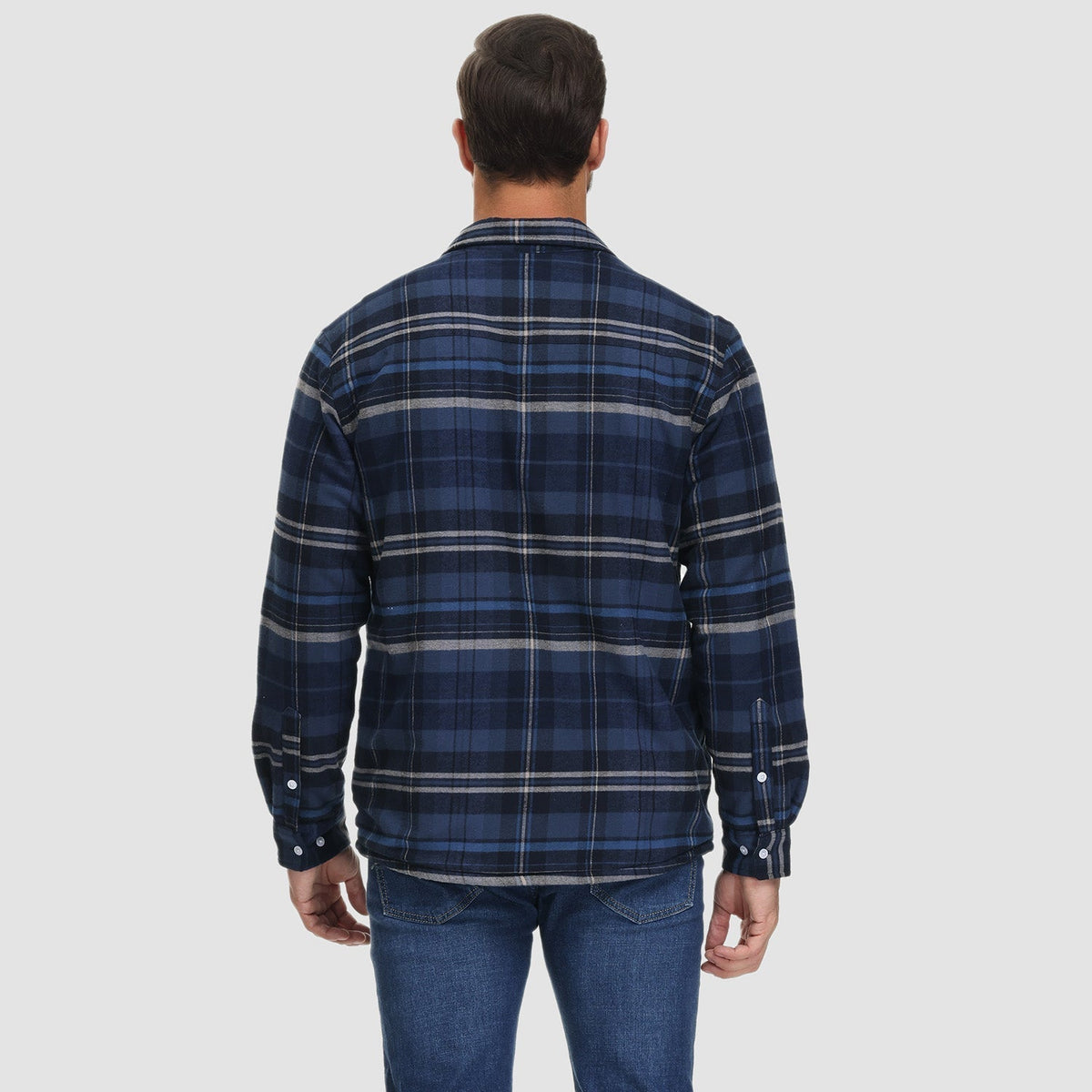Skjortjacka herr med fickor — ledig overshirt för hösten