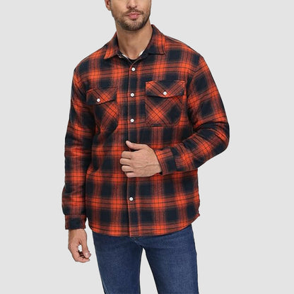 Skjortjacka herr med fickor — ledig overshirt för hösten