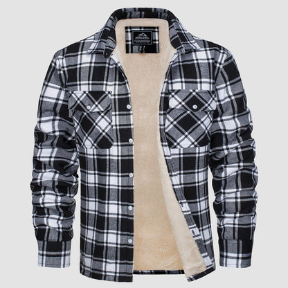 Skjortjacka herr med fickor — ledig overshirt för hösten