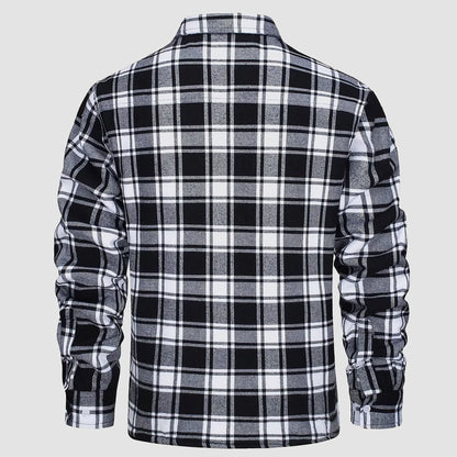Skjortjacka herr med fickor — ledig overshirt för hösten