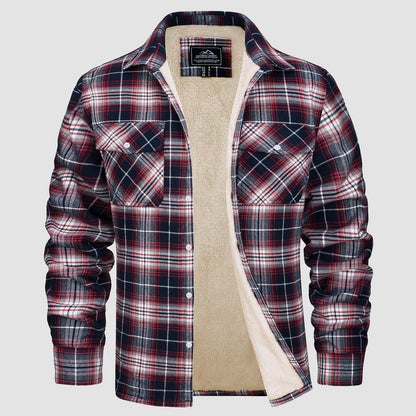 Skjortjacka herr med fickor — ledig overshirt för hösten