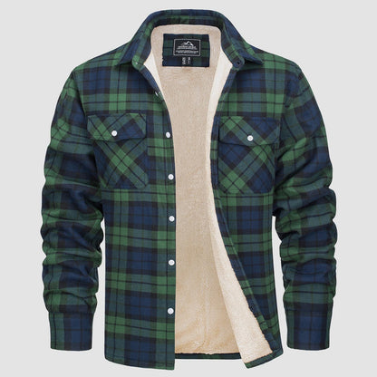 Skjortjacka herr med fickor — ledig overshirt för hösten
