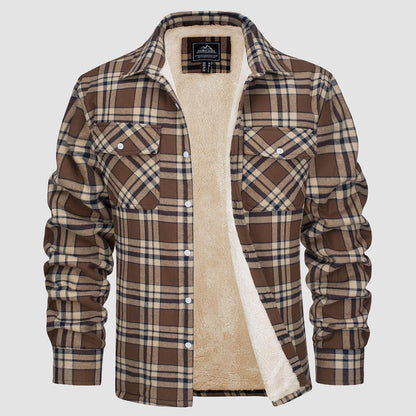 Skjortjacka herr med fickor — ledig overshirt för hösten
