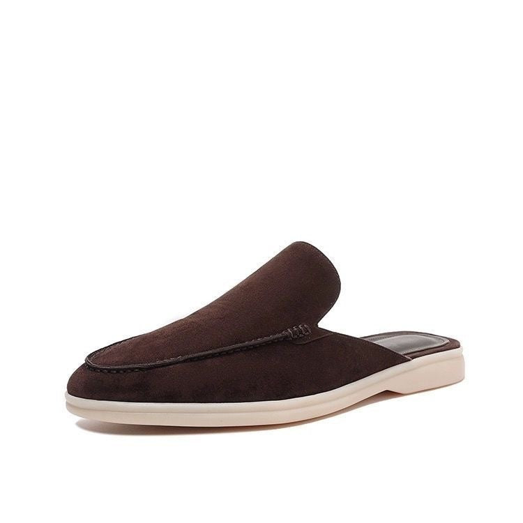 Loafers herr, backless — slip-on i mockaimitation med låg såla