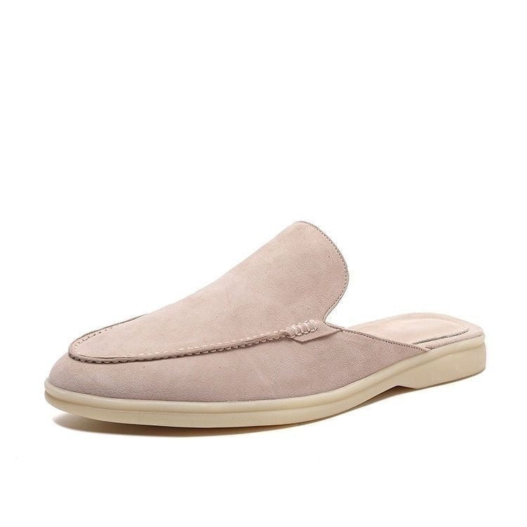 Loafers herr, backless — slip-on i mockaimitation med låg såla