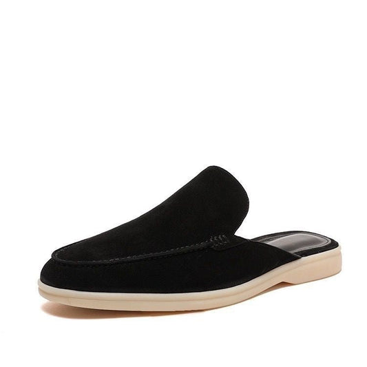 Loafers herr, backless — slip-on i mockaimitation med låg såla