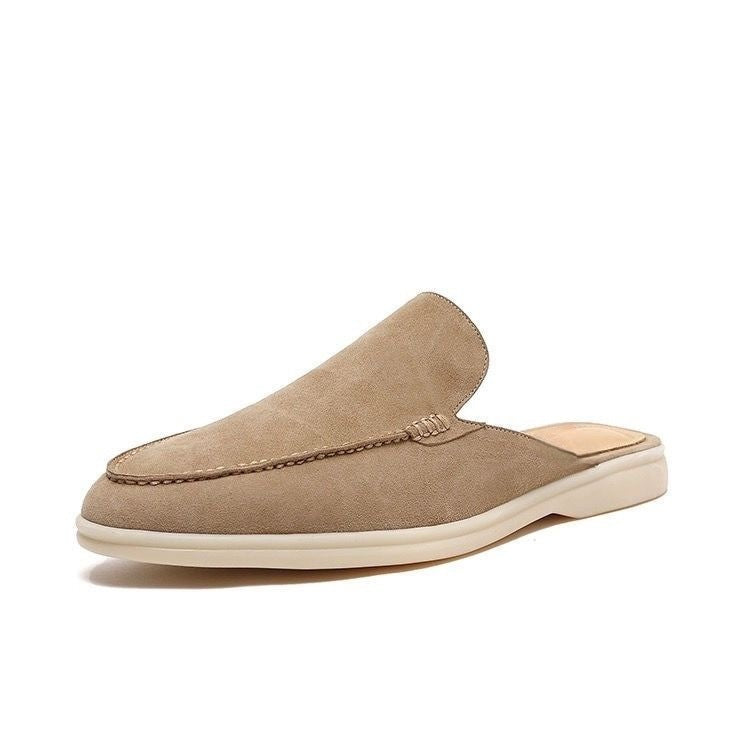 Loafers herr, backless — slip-on i mockaimitation med låg såla