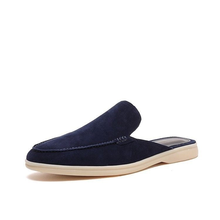 Loafers herr, backless — slip-on i mockaimitation med låg såla