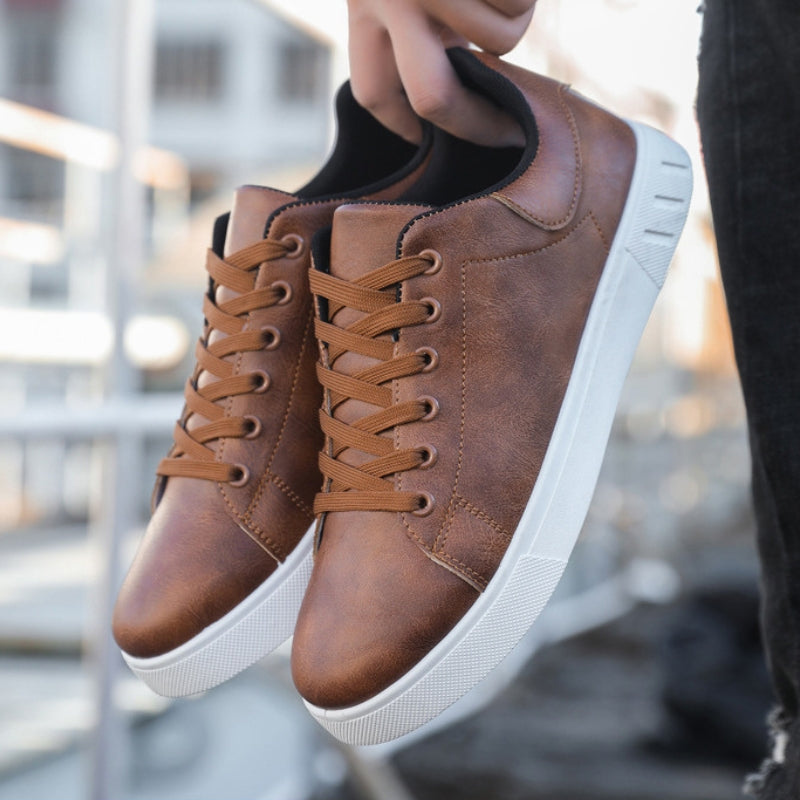 Sneakers herr, veganska — textil med dämpad innersula och slitstark gummisåla