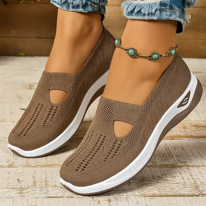 Slip-on skor dam, ortopediska — textil med dämpad innersula