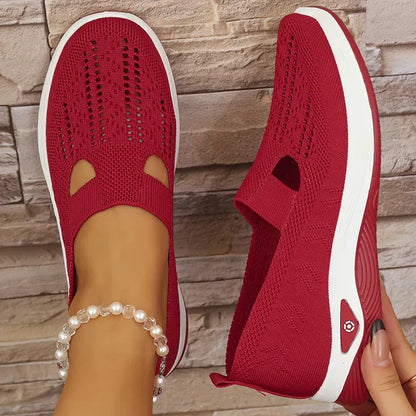 Slip-on skor dam, ortopediska — textil med dämpad innersula