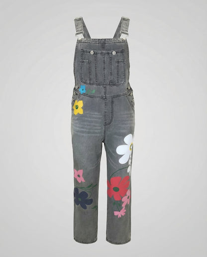 Denim-overall dam, ärmlös — snygg jumpsuit i jeanstyg