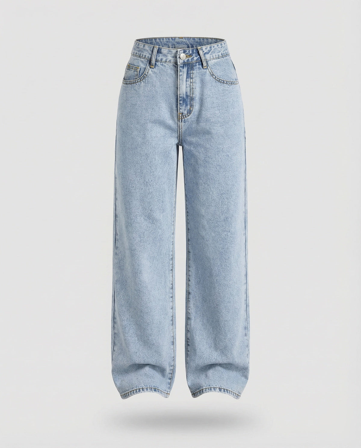 Utsvängda jeans dam — vida vintagejeans med hög midja