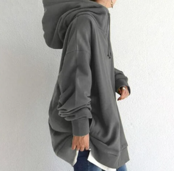 Hoodie dam, med dragkedja — varm och bekväm huvtröja