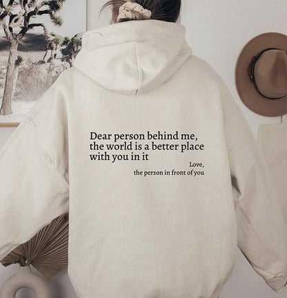 Hoodie dam, slogan — bekväm kapuschongtröja med tryck