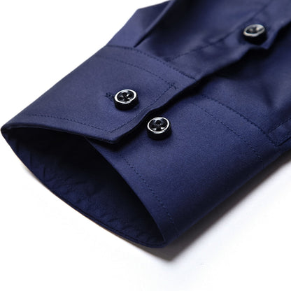 Skjorta herr, slim fit — skrynkelfri i bomullsmix med bambufiber