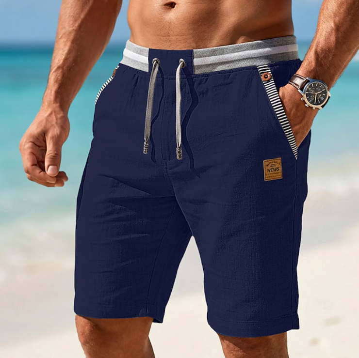 Shorts herr, sommar — lätta i bomull med spetsdetalj