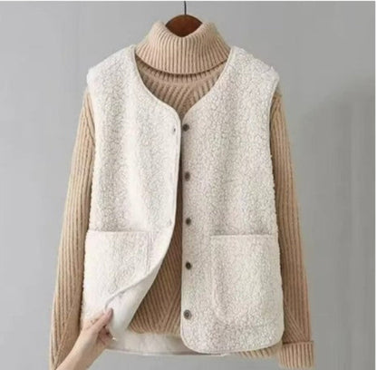 Fleeceväst dam, varm — mjuk vinterväst i fleece