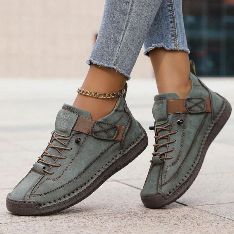 Slip-on sneakers dam — med kardborreband och dämpad sula, bekväma