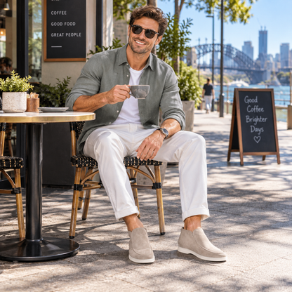 Loafers herr, slip-on — bekväma skor med gummisula