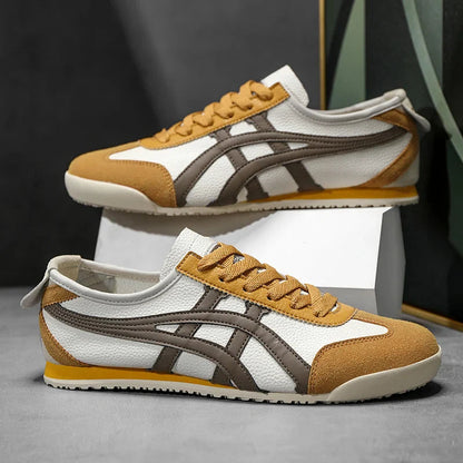 Retro sneakers herr — löparmodell med kontrastränder