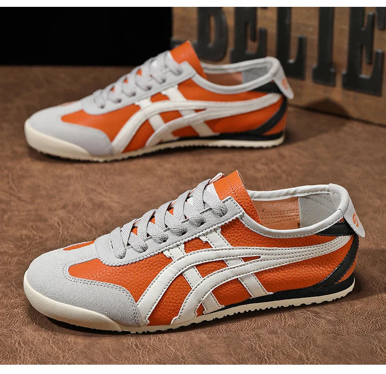 Retro sneakers herr — löparmodell med kontrastränder