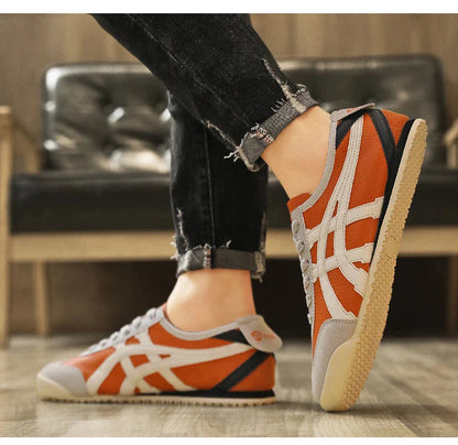 Retro sneakers herr — löparmodell med kontrastränder