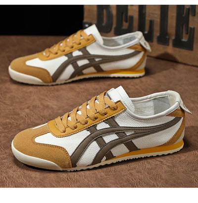 Retro sneakers herr — löparmodell med kontrastränder
