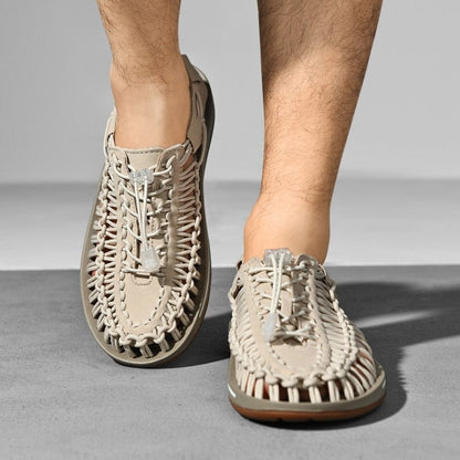 Sandaler herr — flätade sommarsandaler med snabbspänne
