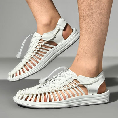 Sandaler herr — flätade sommarsandaler med snabbspänne