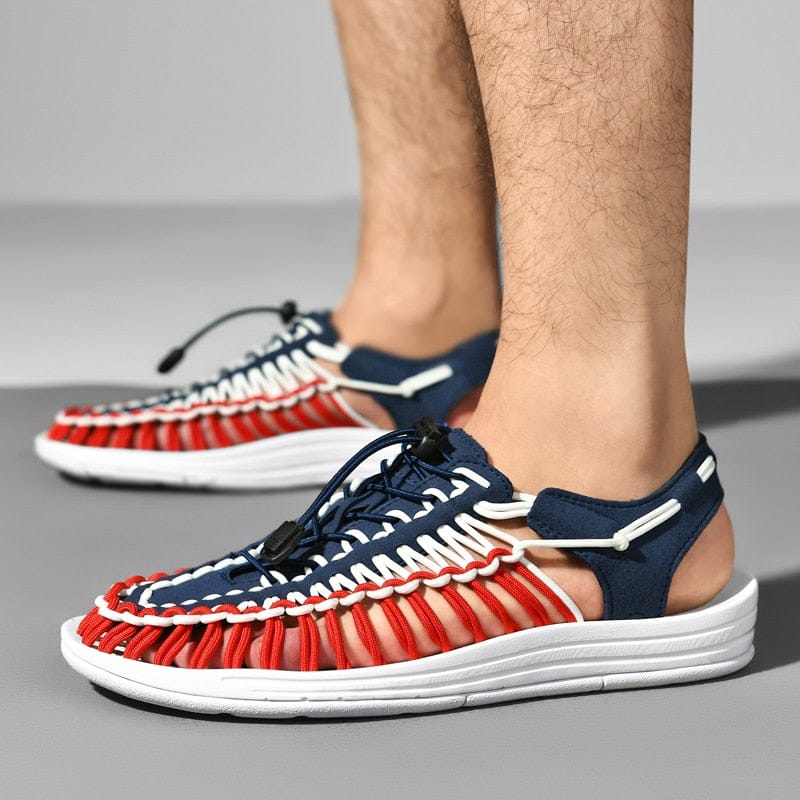 Sandaler herr — flätade sommarsandaler med snabbspänne