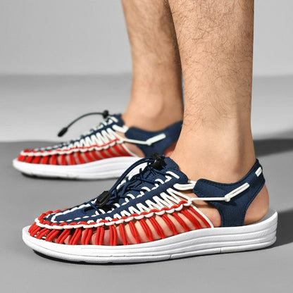 Sandaler herr — flätade sommarsandaler med snabbspänne