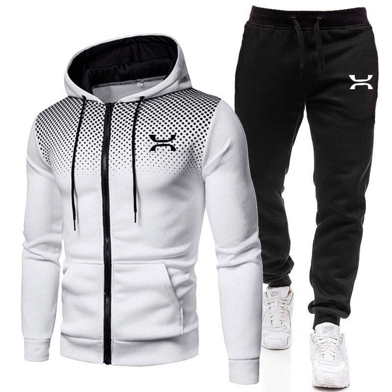 Träningsset herr — hoodie med dragkedja och joggingbyxor