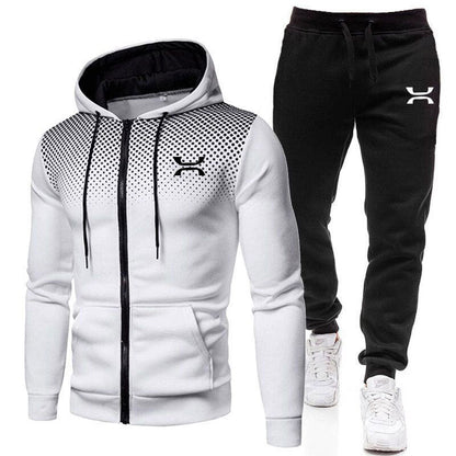 Träningsset herr — hoodie med dragkedja och joggingbyxor