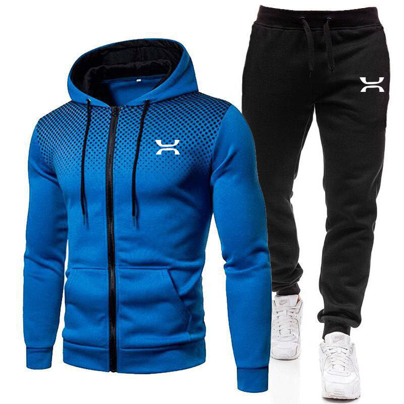 Träningsset herr — hoodie med dragkedja och joggingbyxor