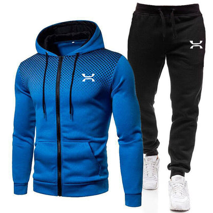 Träningsset herr — hoodie med dragkedja och joggingbyxor