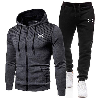 Träningsset herr — hoodie med dragkedja och joggingbyxor