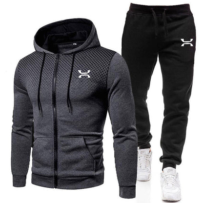 Träningsset herr — hoodie med dragkedja och joggingbyxor