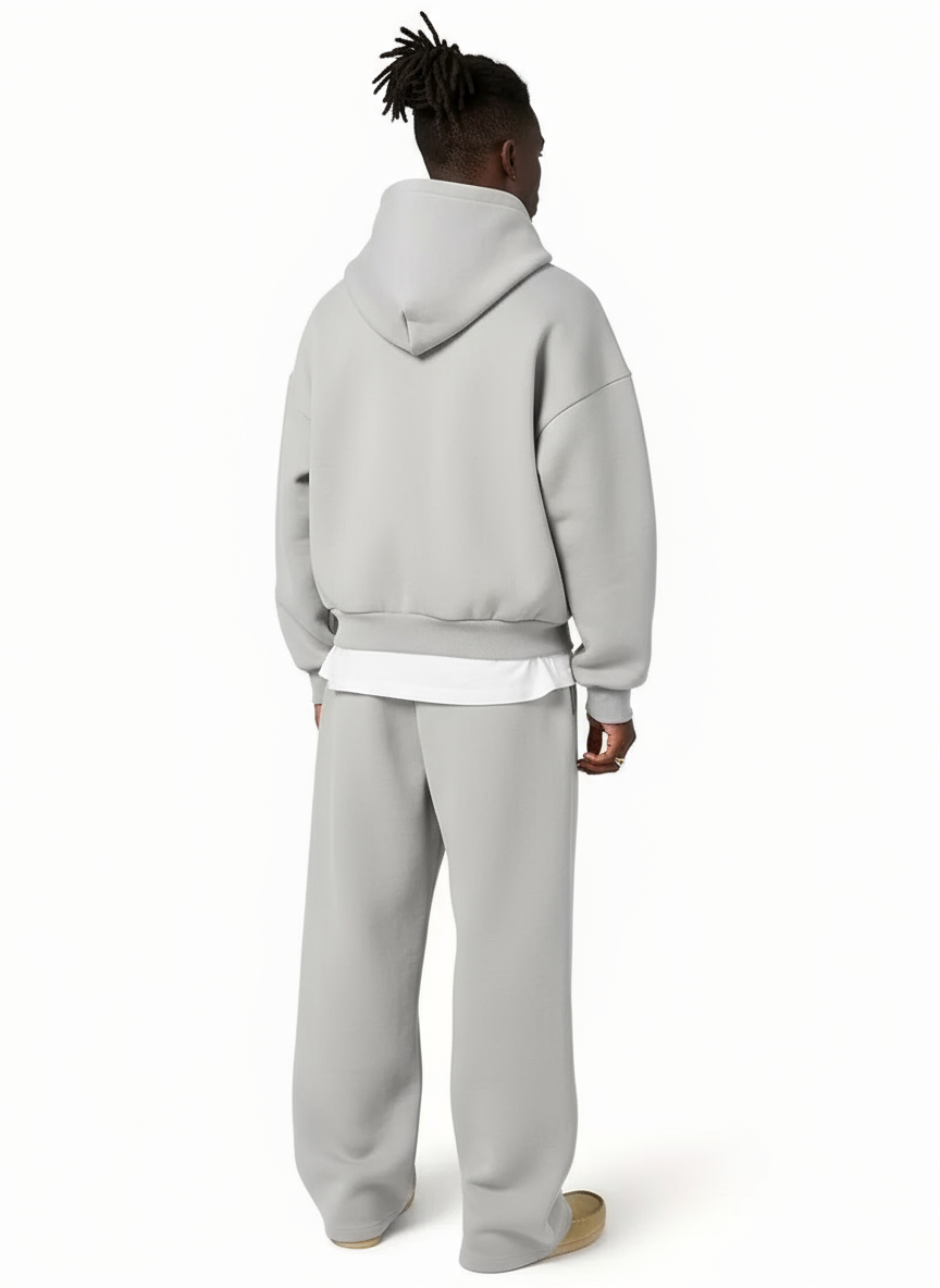 Träningsset herr — hoodie och joggingbyxor, rak passform