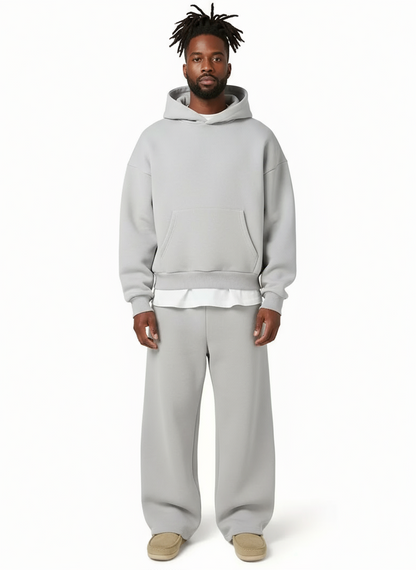 Träningsset herr — hoodie och joggingbyxor, rak passform