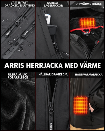 Uppvärmd jacka herr — med 8 värmezoner, vattenavvisande