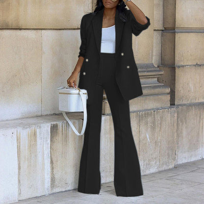 Blazerset dam, tvådelat — elegant kostymset med blazer och byxa