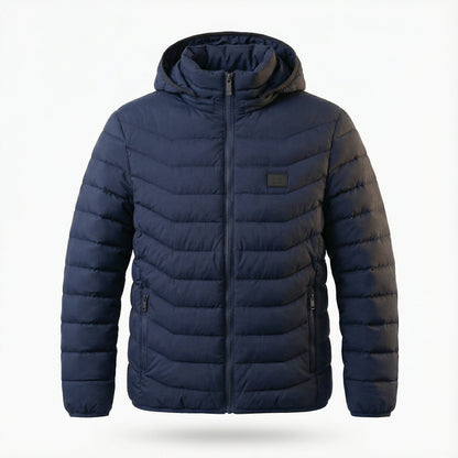 Uppvärmd jacka unisex — puffer med värmezoner och batteri