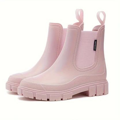 Chelsea boots dam, vattentäta — släta slip-on-boots i läderimitation